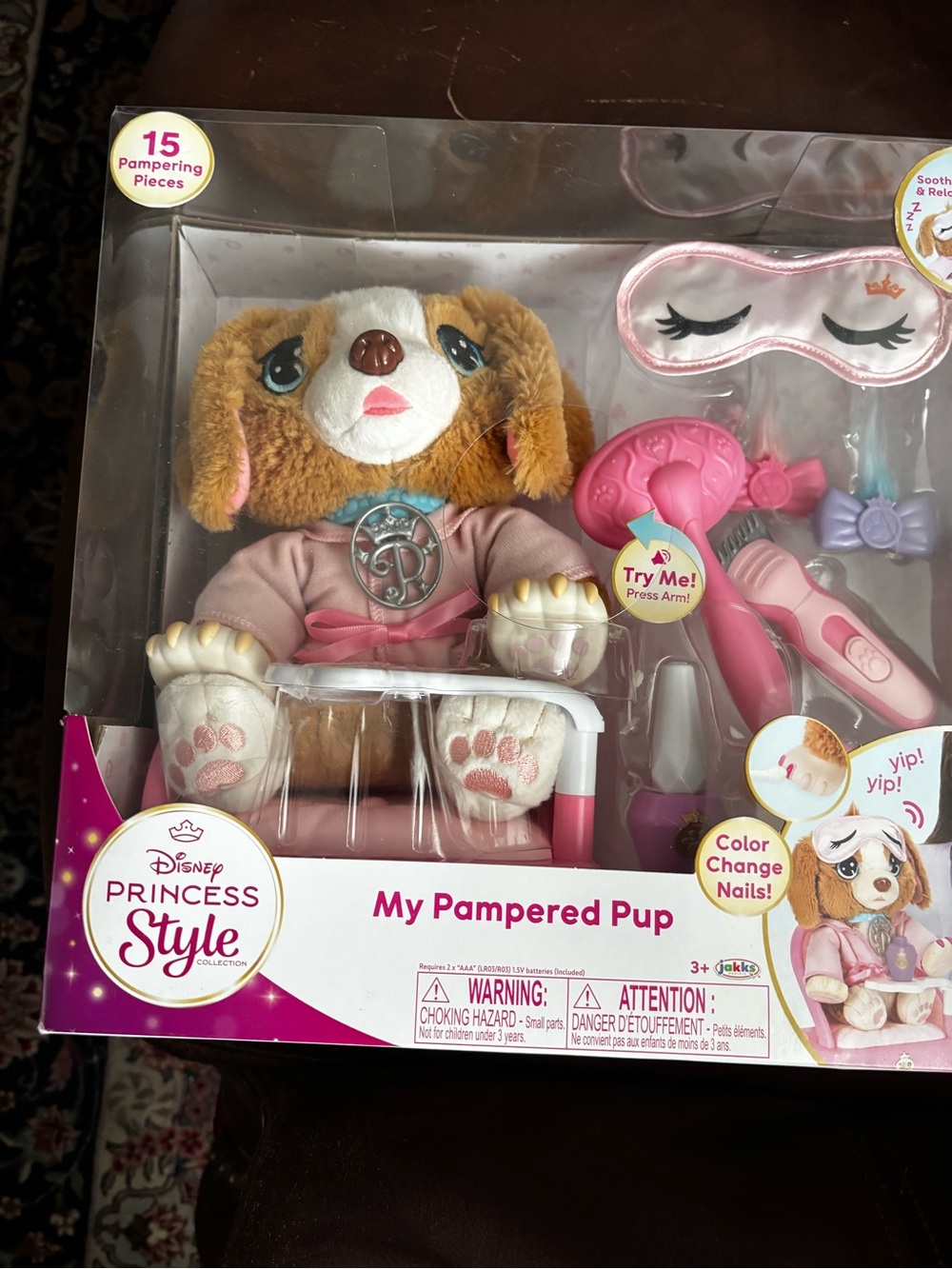 Disney Brown and Pink My Pampered Pup Plush with Spa Accessories